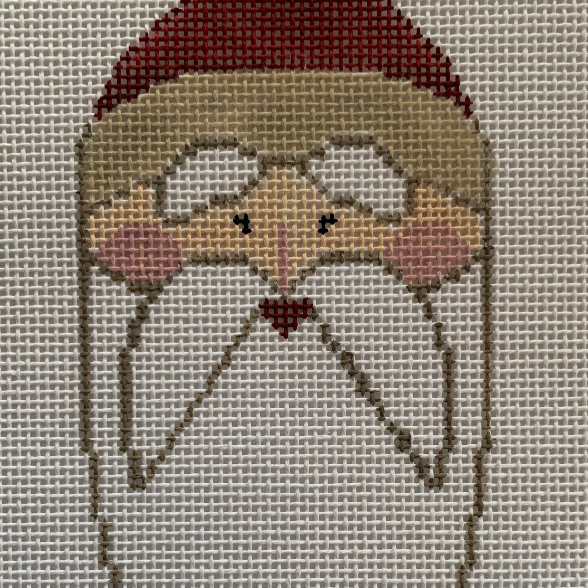 Santa Face Oblong Needlecraft Canvas