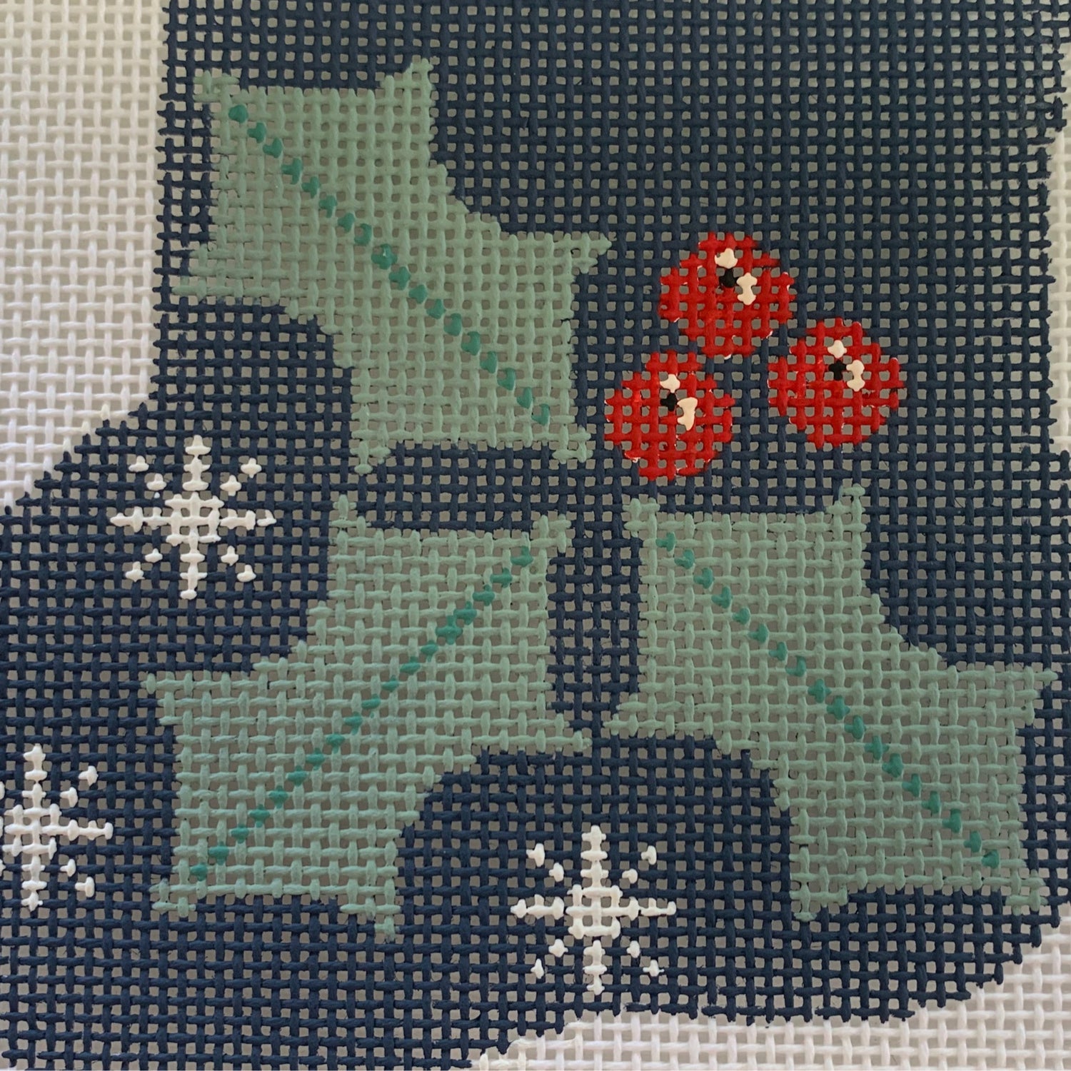 Minisock Holly with Cardinal Needlecraft Canvas